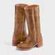 Moncelia Ulla Stacked-Heel Pull-On Knee-High Boots