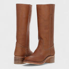 Moncelia Ulla Stacked-Heel Pull-On Knee-High Boots