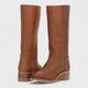 Moncelia Ulla Stacked-Heel Pull-On Knee-High Boots