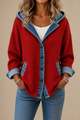 Aurelia Hooded Plaid Denim Trim Shacket