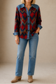 Aurelia Hooded Plaid Denim Trim Shacket