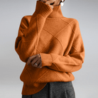 Moncelia Mafalda Diamond Knit Turtleneck Sweater
