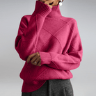 Moncelia Mafalda Diamond Knit Turtleneck Sweater